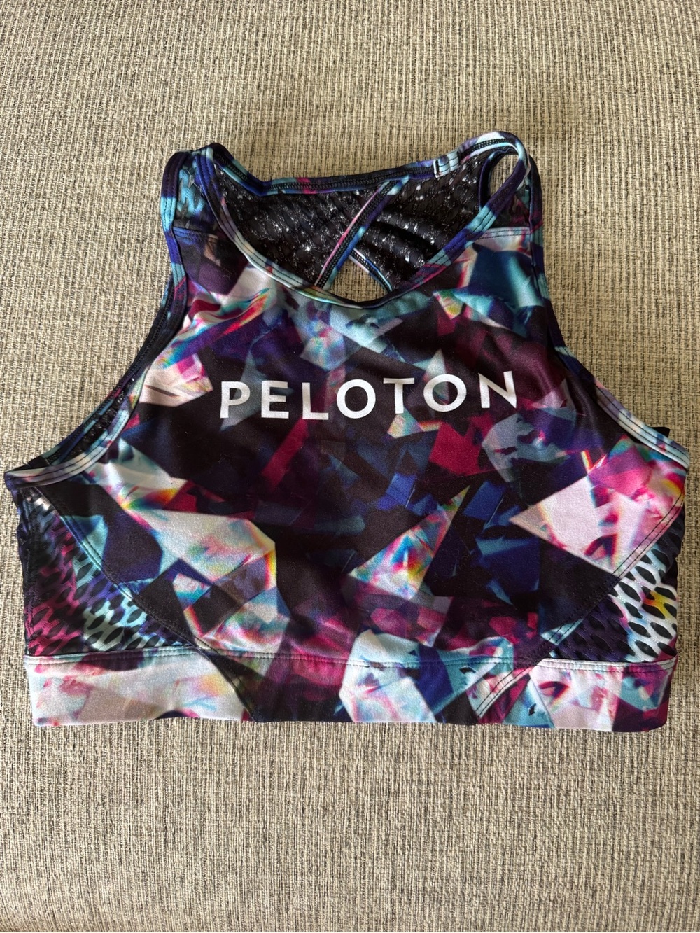 Peloton Multicolor Geometric High-Neck Sports Bra